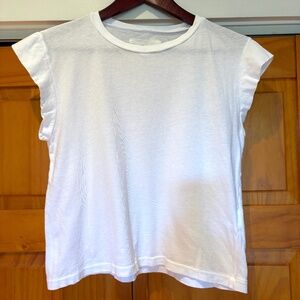 THE GREAT. White Sleeveless Tank Muscle T-Shirt Size 1 , 100% Cotton, USA